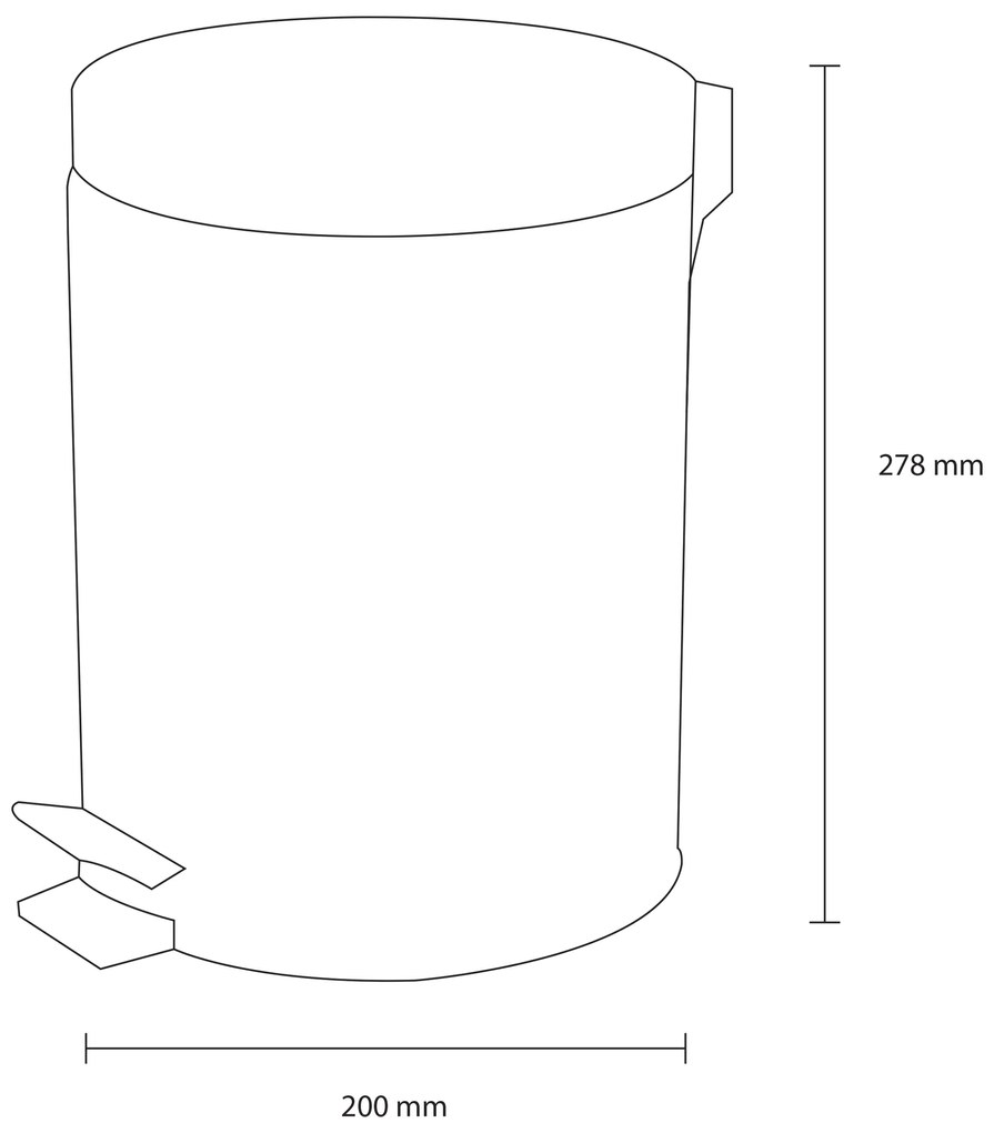 Differnz pedaalemmer 5 liter mat chroom