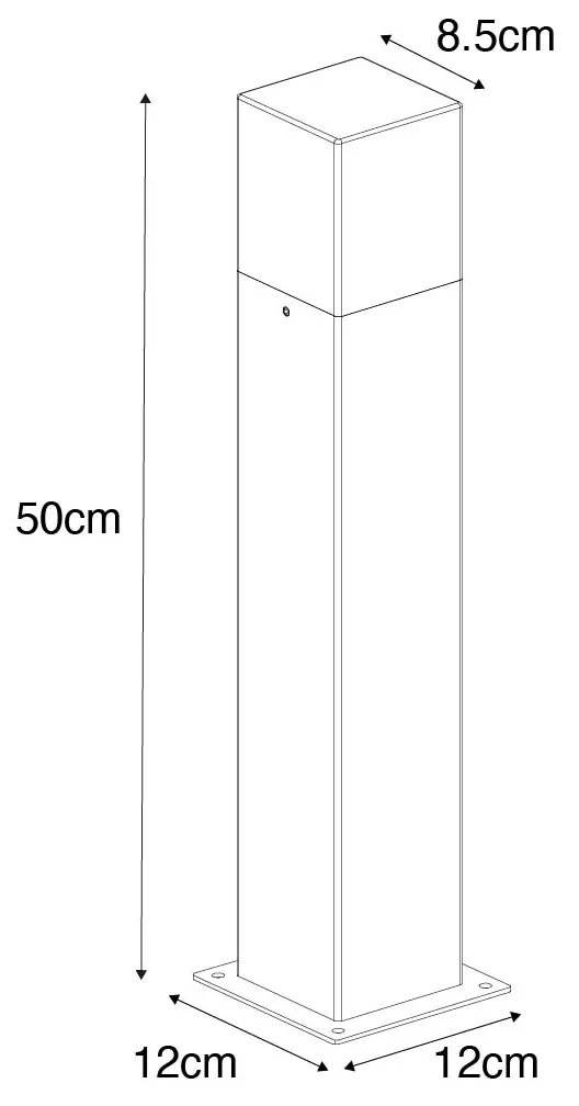 Buitenlamp 50 cm roestbruin met grondpin en kabelmof - Denmark Industriele / Industrie / Industrial E27 IP44 Buitenverlichting