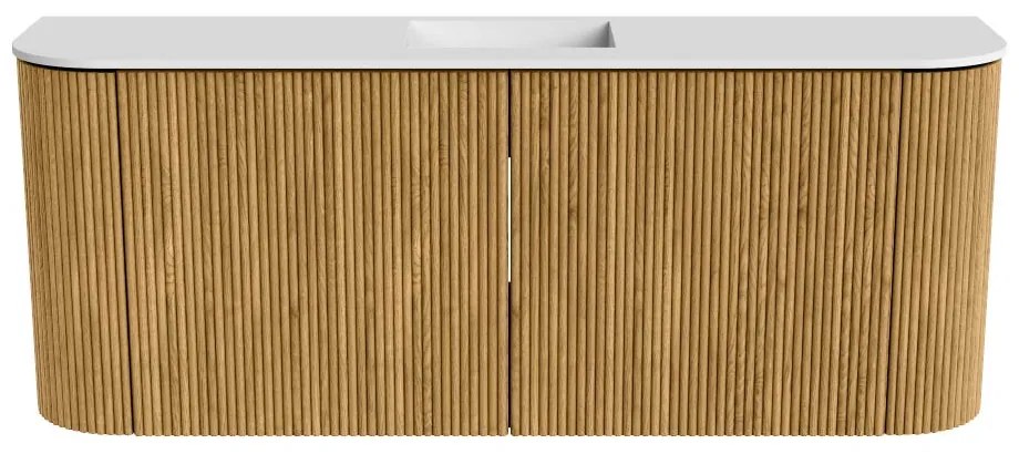 Mondiaz Joya 105cm toiletmeubel ronding links/rechts oak met wastafel faye midden 1 kraangat talc