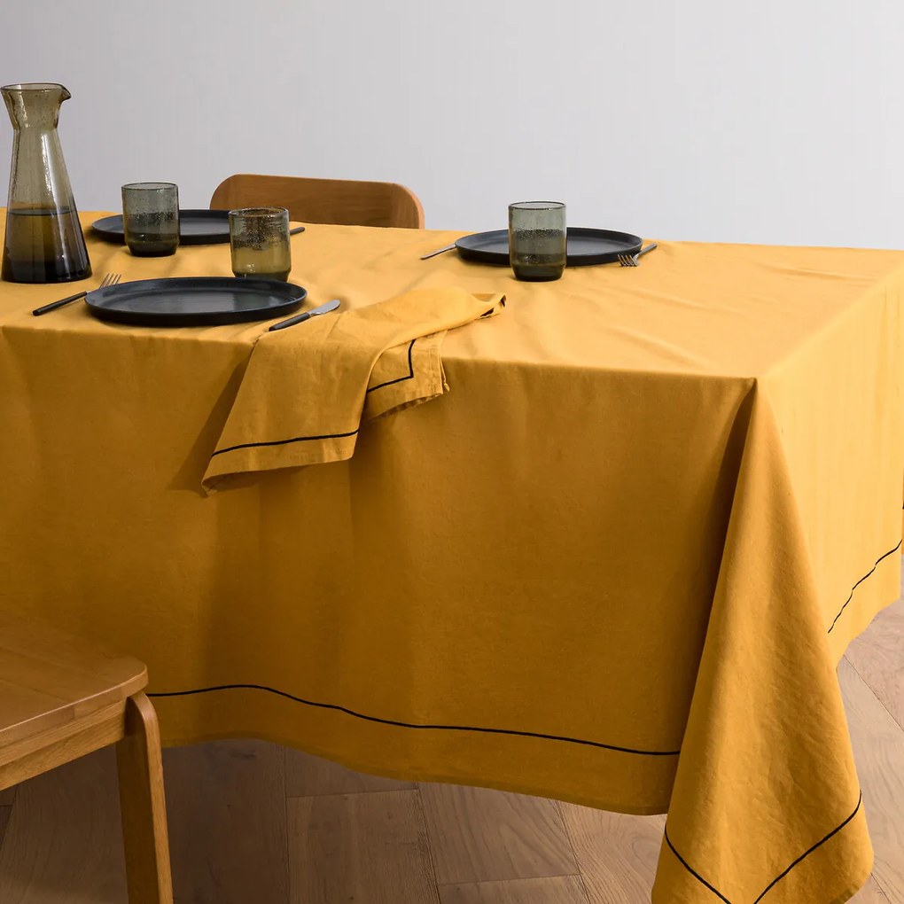 Tafelkleed in gewassen linnen/katoen Métis Bourdon
