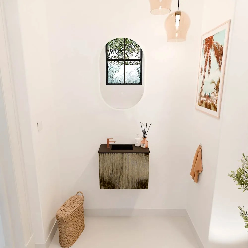 Mondiaz Joya 50cm toiletmeubel dusk met wastafel faye links 1 kraangat urban