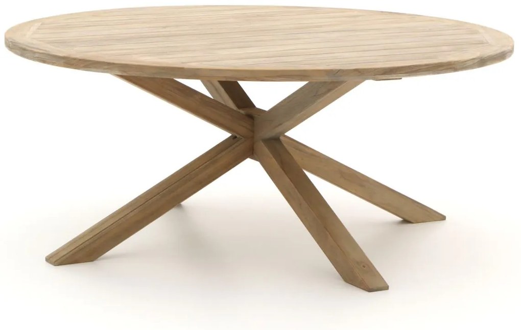 + 10% kassakorting | Tuin eettafel ROUGH | Rond  | Tuintafel Teakhout | Ø180cm | 6 personen | Kees Smit Tuinmeubelen