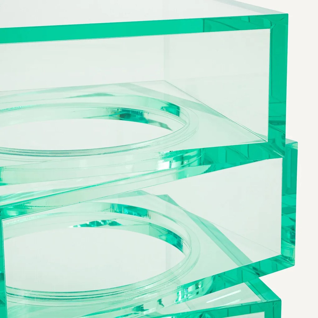 Bijzettafel in acryl kubussen, Akrili.