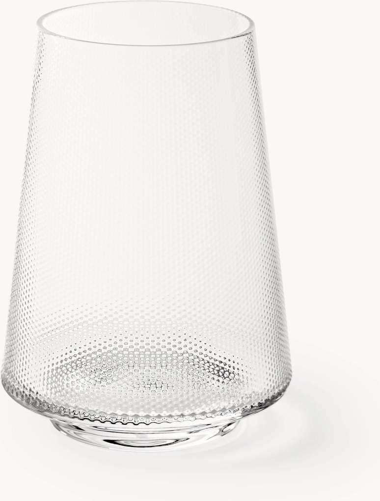 Mondgeblazen highballglazen Oli met reliëfpatroon, 4-delig