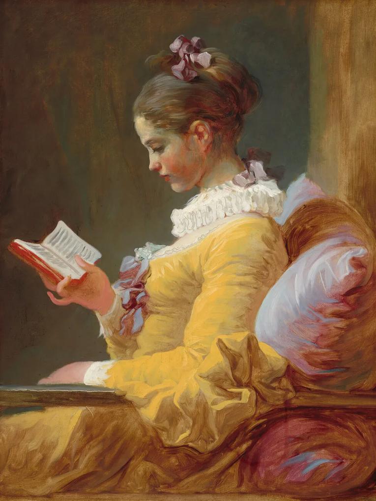 Kunstdruk The Reader (Young Girl Reading) - Jean-Honoré Fragonard, (30 x 40 cm)