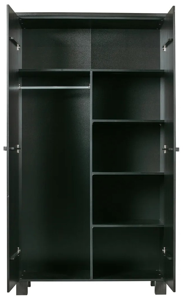 Woood Dennis Stoere Landelijke Kledingkast Zwart - 111x55x202cm.