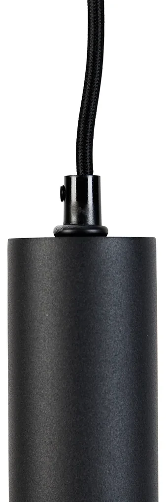 Eettafel / Eetkamer Moderne hanglamp zwart met smoke glas 5-lichts - Clayton Modern E27 bol / globe / rond Binnenverlichting Lamp