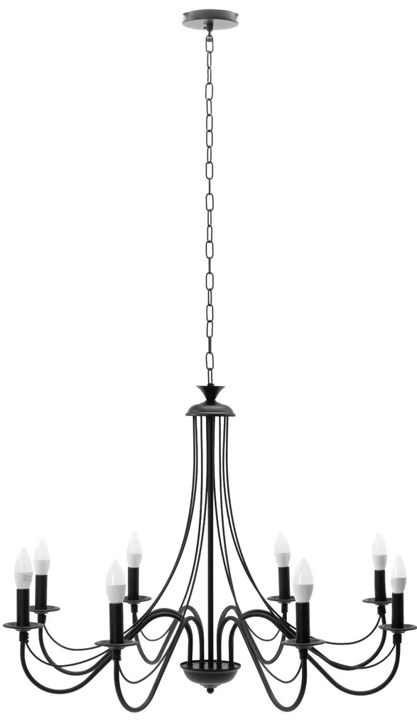 De Plafondlamp Hangend Rustiek Zwart APP648-8CP