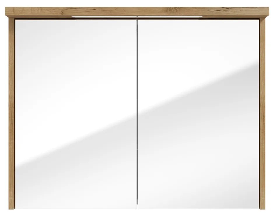 Fontana Grado spiegelkast met verlichting 80cm 2 deuren warm eiken