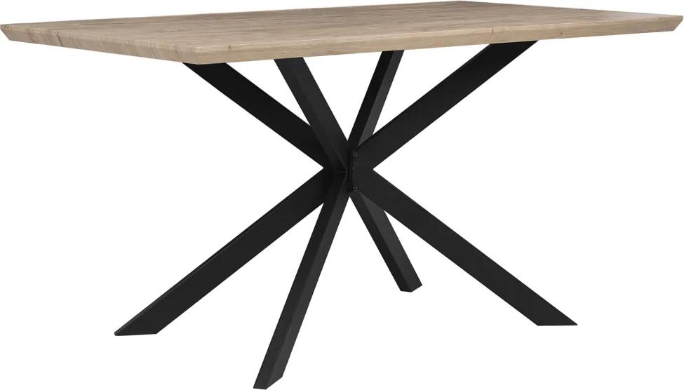 Eettafel lichtbruin/zwart 140 x 80 cm SPECTRA
