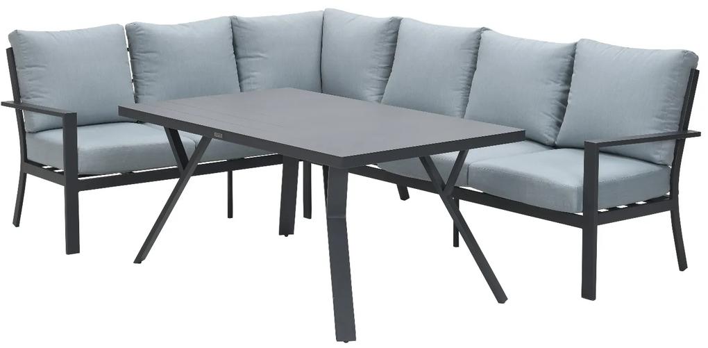 Sergio lounge dining set 3-delig - Links - Carbon black/Mint grey - OP=OP