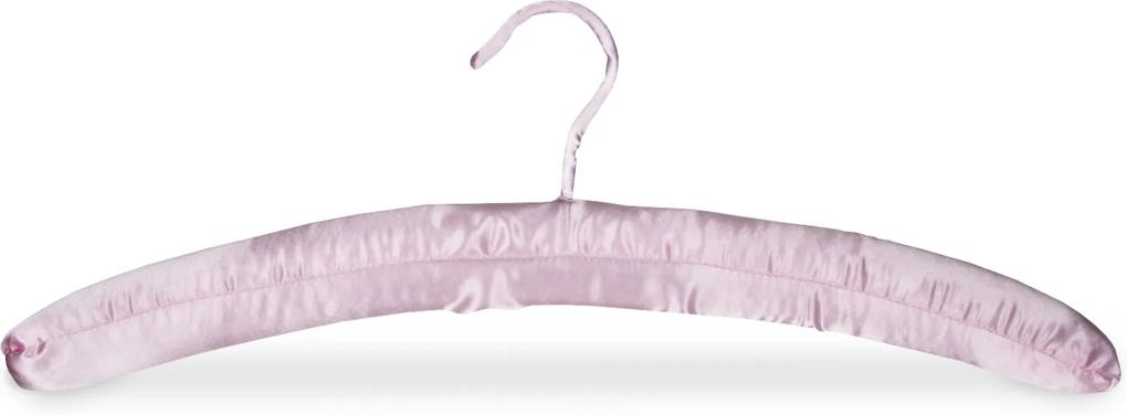 roze satin clothes hanger - 3 stuks