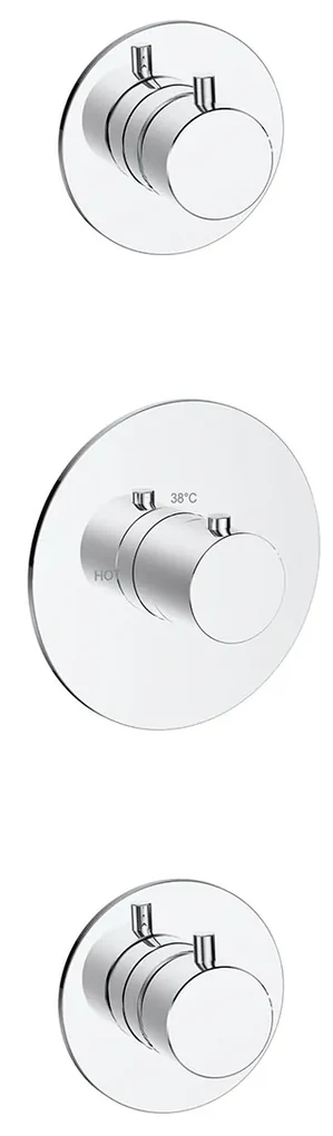 Mueller Round afbouwdeel thermostatische douchekraan chroom