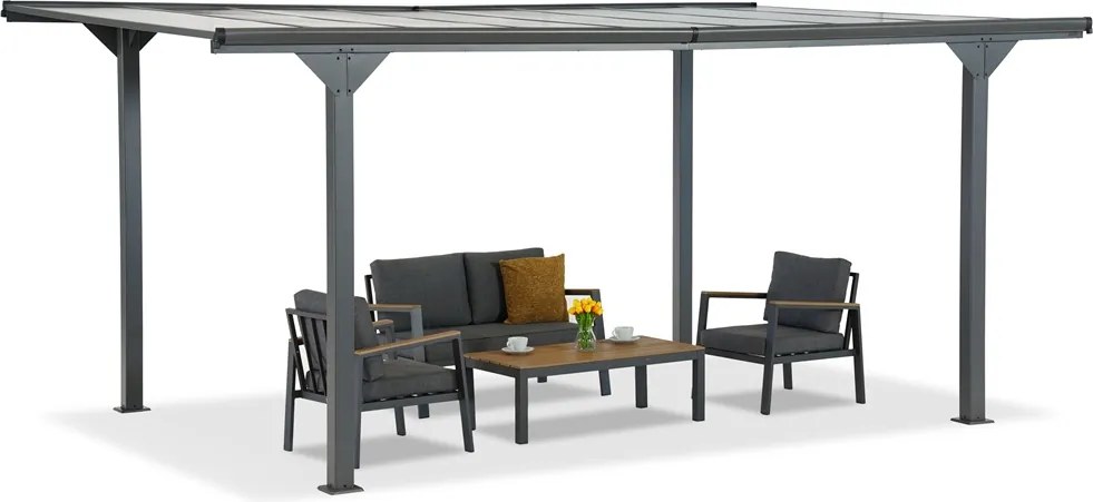 Aluminium carport Lombardia 3x5,8 Garden Point antraciet