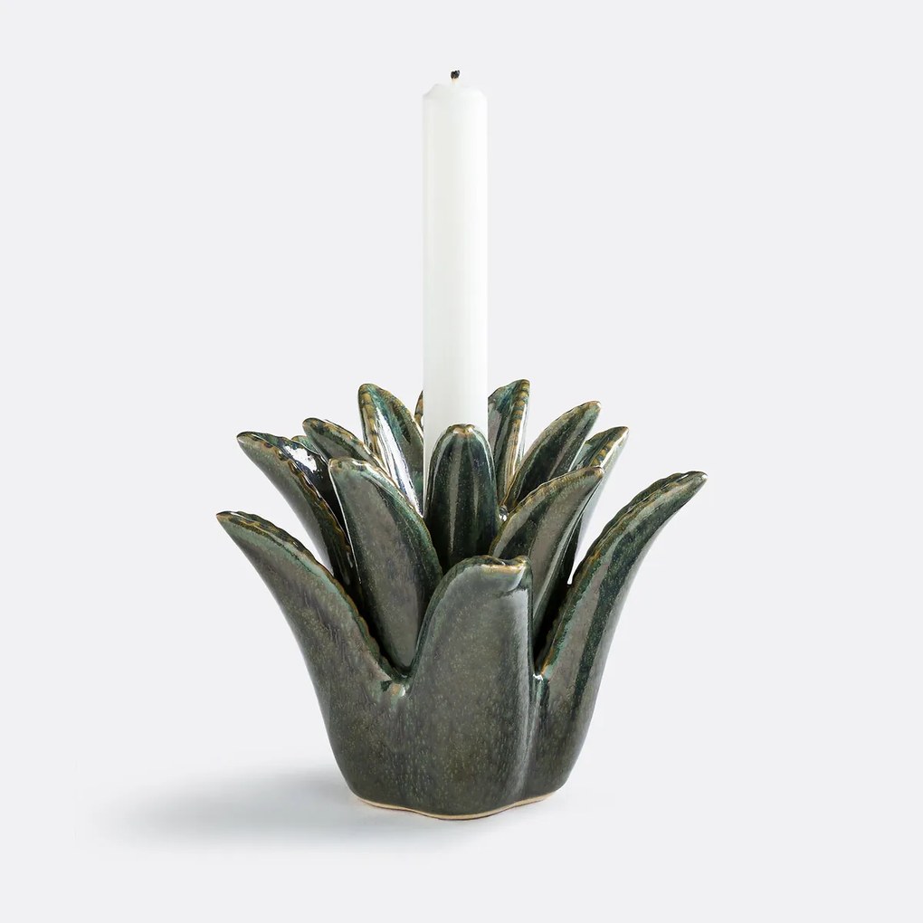 Keramische palmkandelaar, hoogte 14,3 cm, TROPIA
