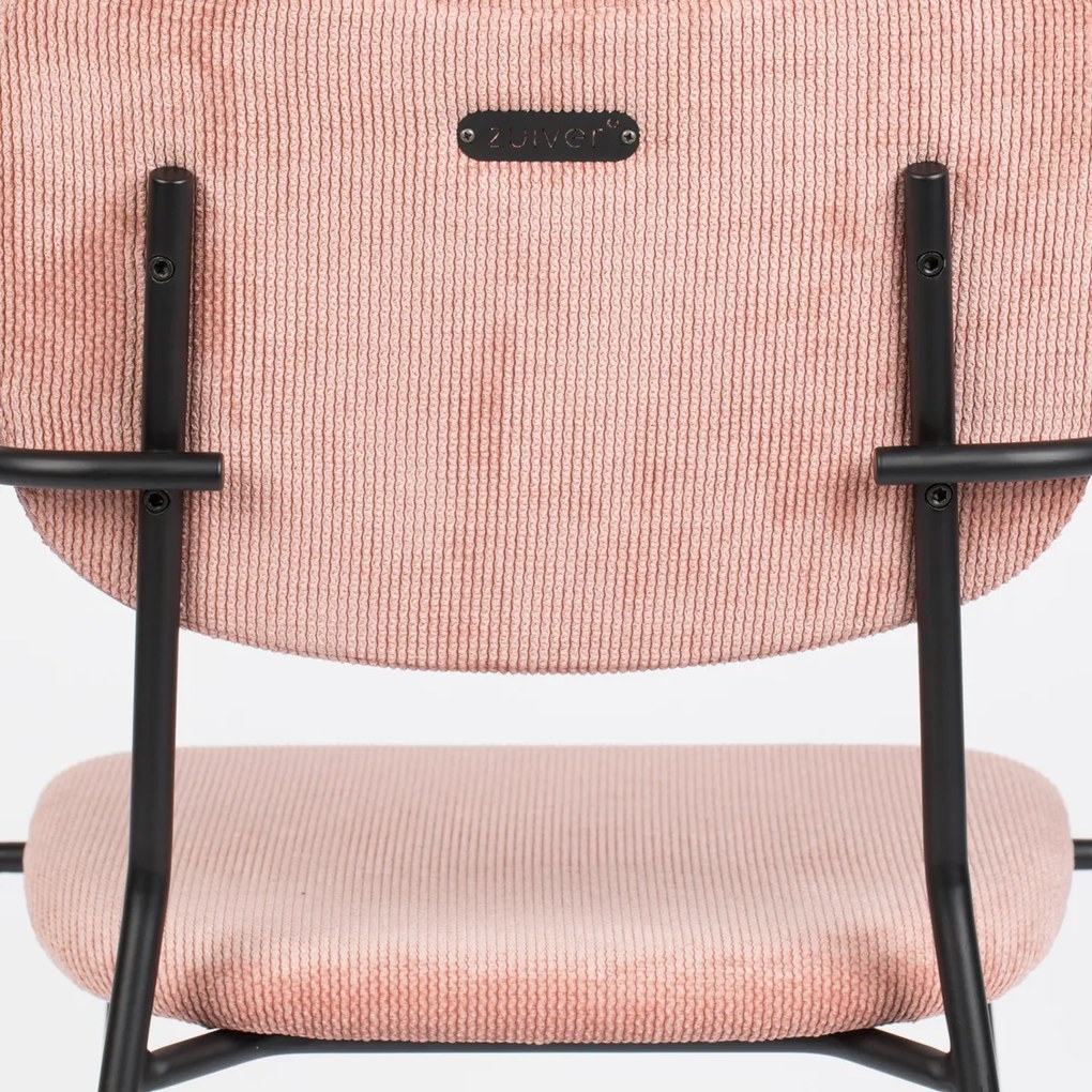 Zuiver Benson Design Armstoel Roze Stof