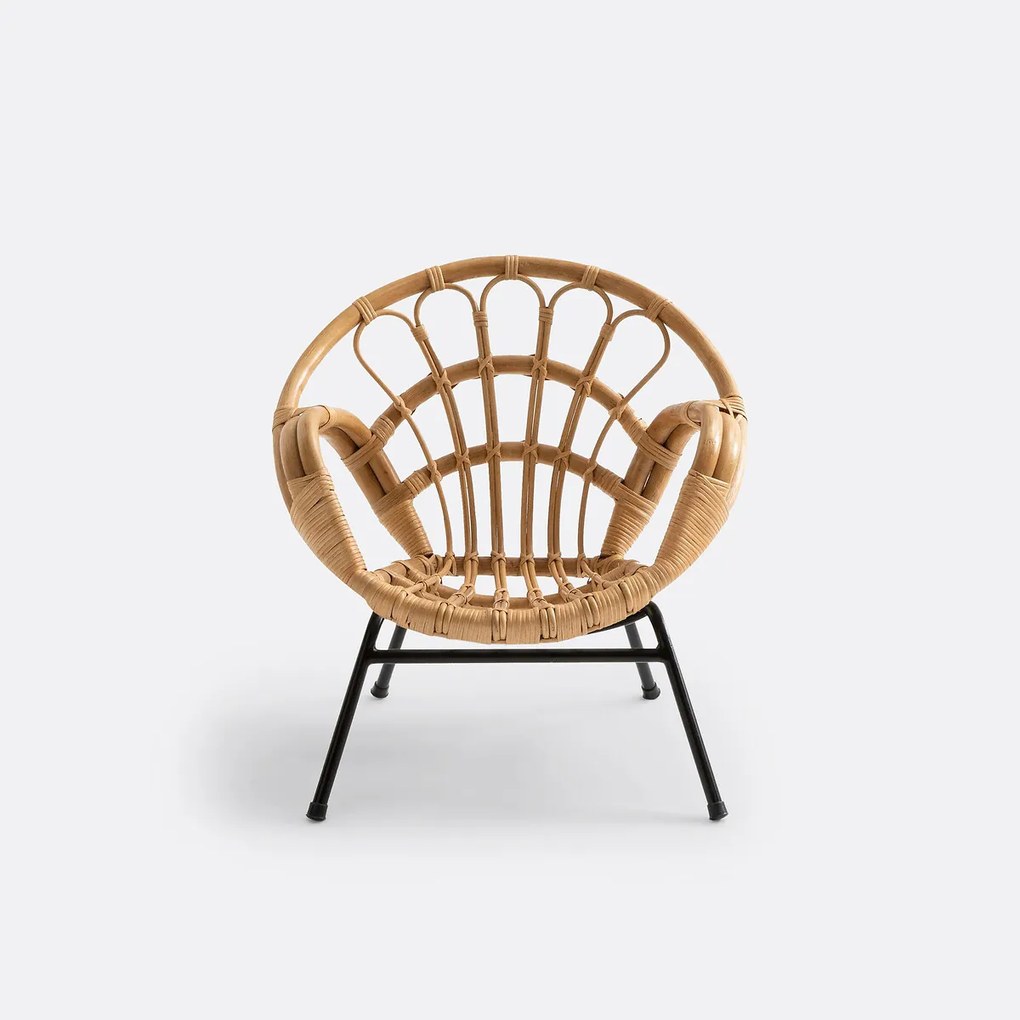 Kinder fauteuil vintage in rotan, Malu