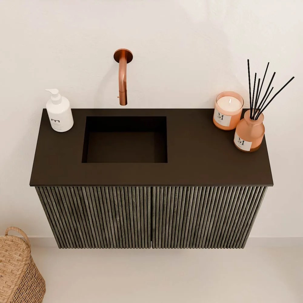 Mondiaz Joya 60cm toiletmeubel shadow met wastafel faye links zonder kraangat urban