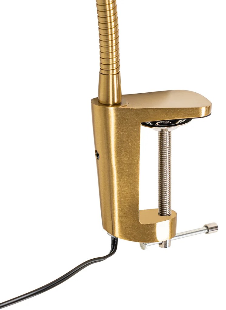 Klem bureaulamp messing incl. LED met touch dimmer - Lionard