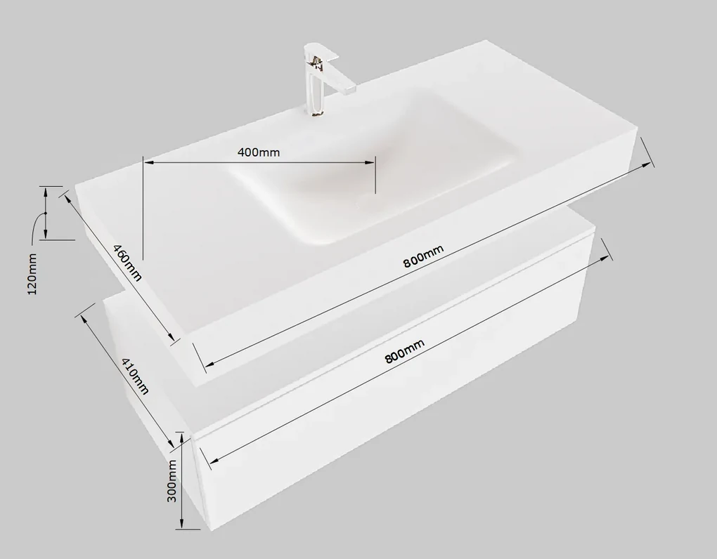 Mondiaz Alan DLux badmeubel 80cm rust 1 lade met wastafel opalo midden 1 kraangat