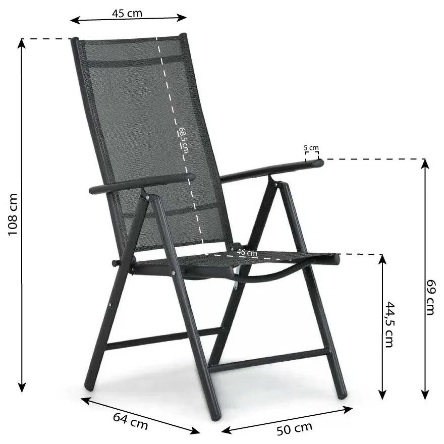 Domani Furniture Carino Standenstoel Aluminium/textileen Grijs