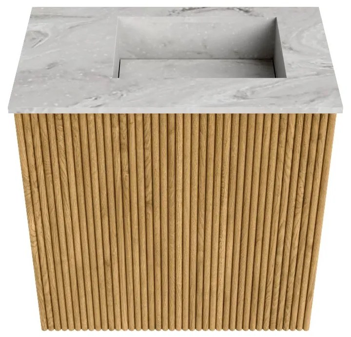 Mondiaz Joya DLux 40cm toiletmeubel oak met wastafel faye rechts 1 kraangat glace