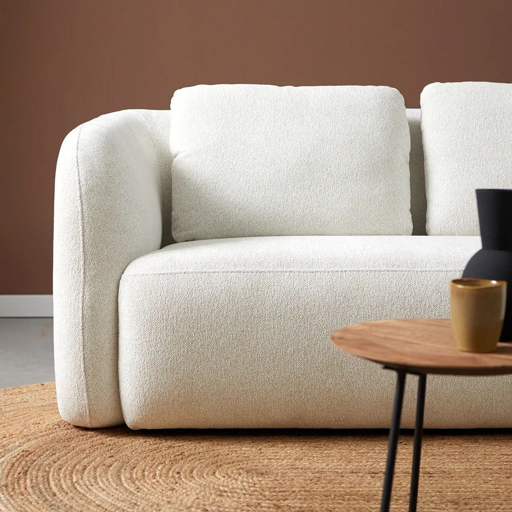 PEPP Interiors Cloud 3-zits Bank Met Ronde Vormen Creme Raven 22