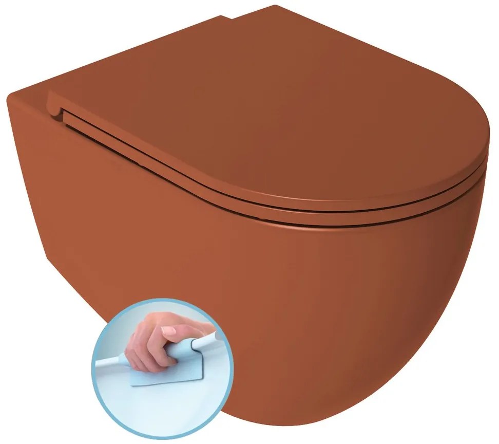 Sapho Infinity toiletpot randloos met softclose zitting terracotta