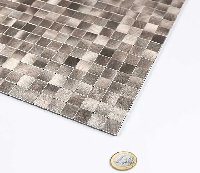 Zelfklevend Mozaïek Quadra Licht Goud - 30.5 cm x 30.5 cm x 0.40 cm | 0.5 kg | Paneli zelfklevende steenstrips