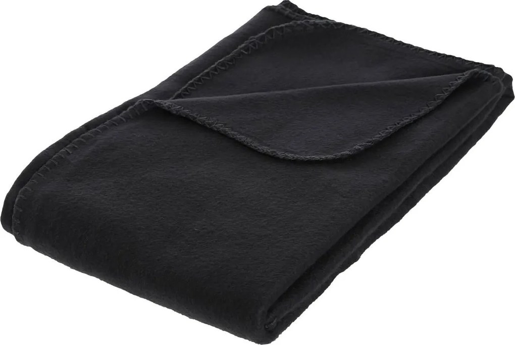 Atmosphera zwarte Polar Fleece Deken 125x150 cm - 180 g/m²