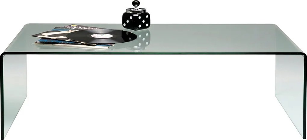 Salontafel Gebogen Glas 120 Cm - 120 X 60cm.