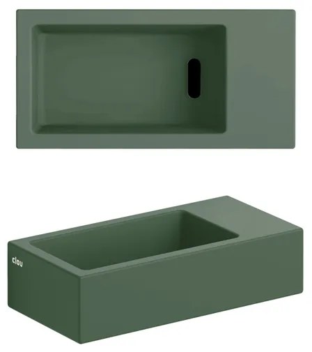 Clou Flush 3 fontein 36x18cm z.kraang rechts mat pijnboom groen ker. CL/03.42031
