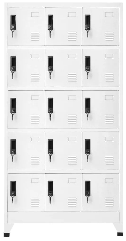 vidaXL Lockerkast 90x40x180 cm staal wit