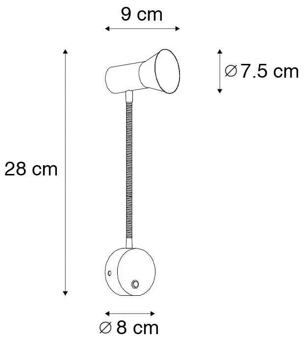 Wandlamp brons met flexarm - Karin flex