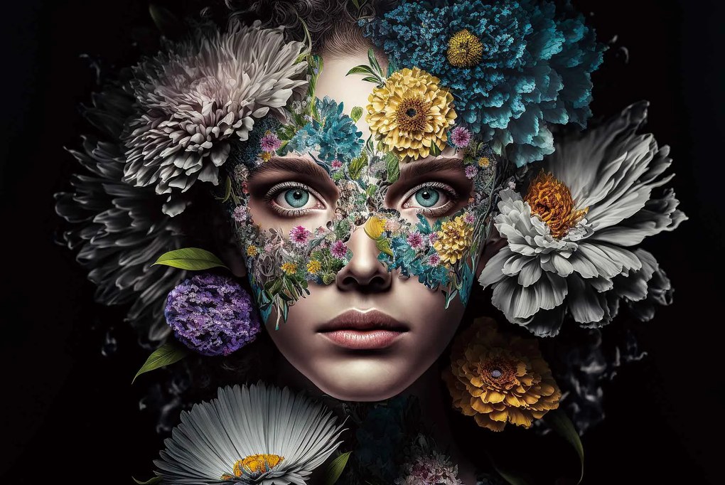 Glasschilderij Camouflage Woman 80x120cm