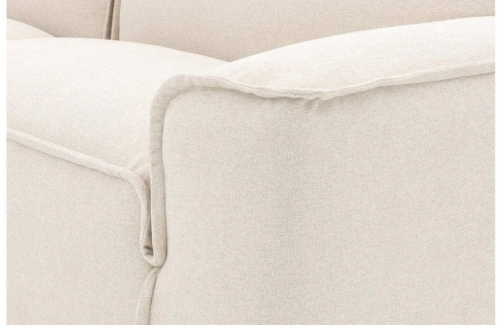 Goossens Excellent Bank Sens wit, stof, 1,5-zits, urban industrieel met chaise longue links