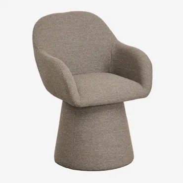 Set Van 2 Gestoffeerde Eetkamerstoelen Erica Met Armleuningen Bouclé Bruin - Tarwe - Sklum