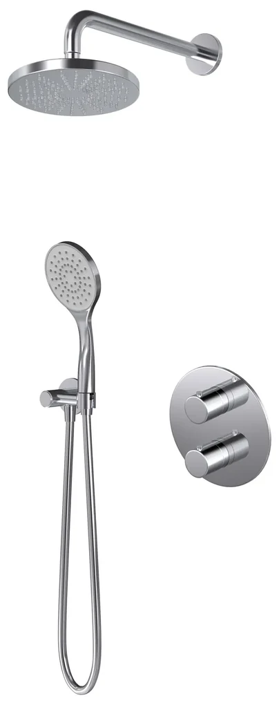 Hotbath Buddy IBS12A inbouw regendouche 20cm met 3 standen handdouche, glijstang en plafondbuis 30cm chroom