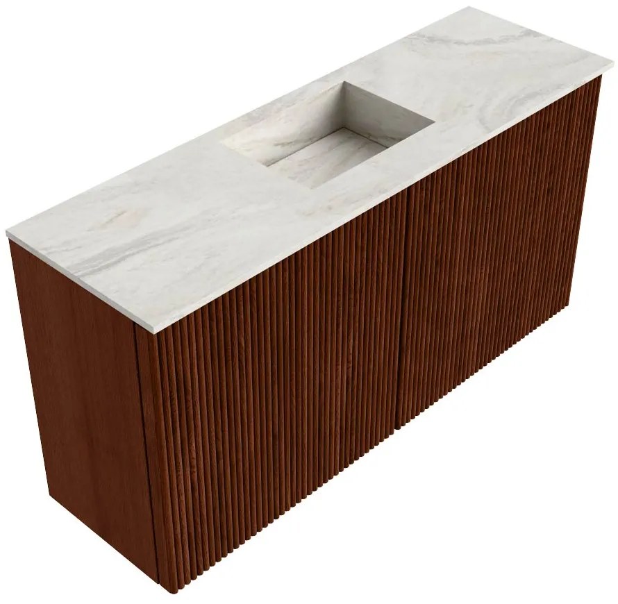 Mondiaz Joya DLux 80cm toiletmeubel ruby met wastafel faye midden zonder kraangat ostra