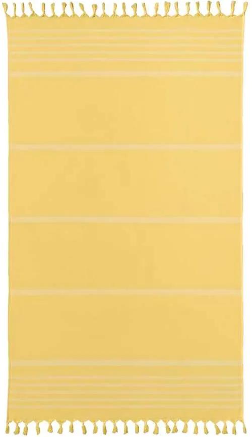 Hamamdoek Santa Cruz XL - geel - 100x180 cm - Leen Bakker