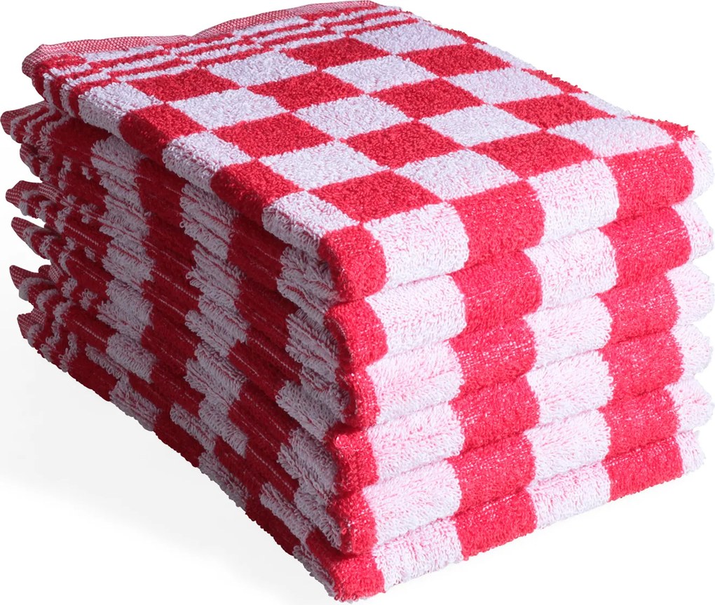 Keukendoek ruit – 6 stuks – 50×50 –rood