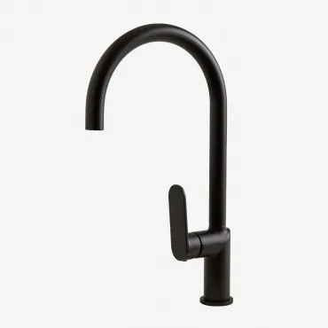 Keukenkraan Met Hoge Uitloop In Messing Alameda Matzwart - Sklum
