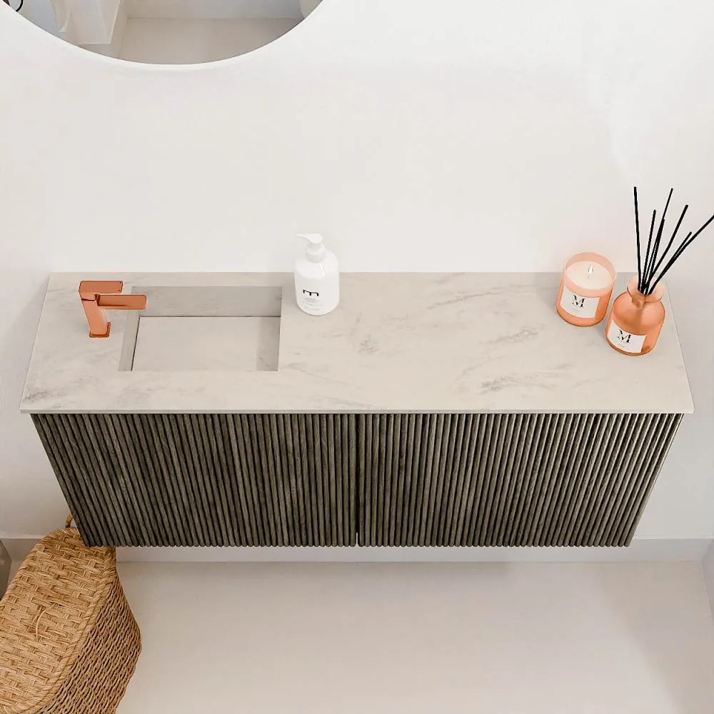 Mondiaz Joya DLux 90cm toiletmeubel shadow met wastafel faye links 1 kraangat opalo