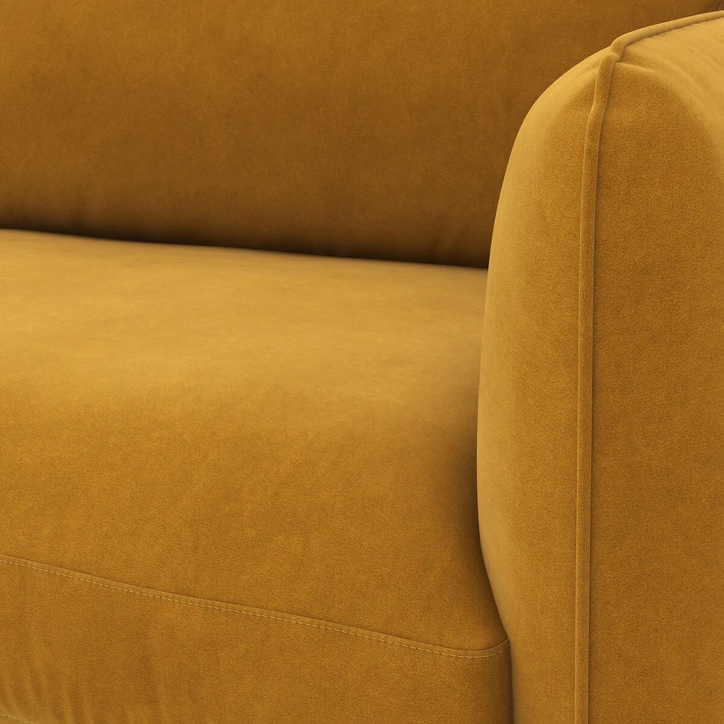 4-zits hoekbank links in fluweel, LOMÉO