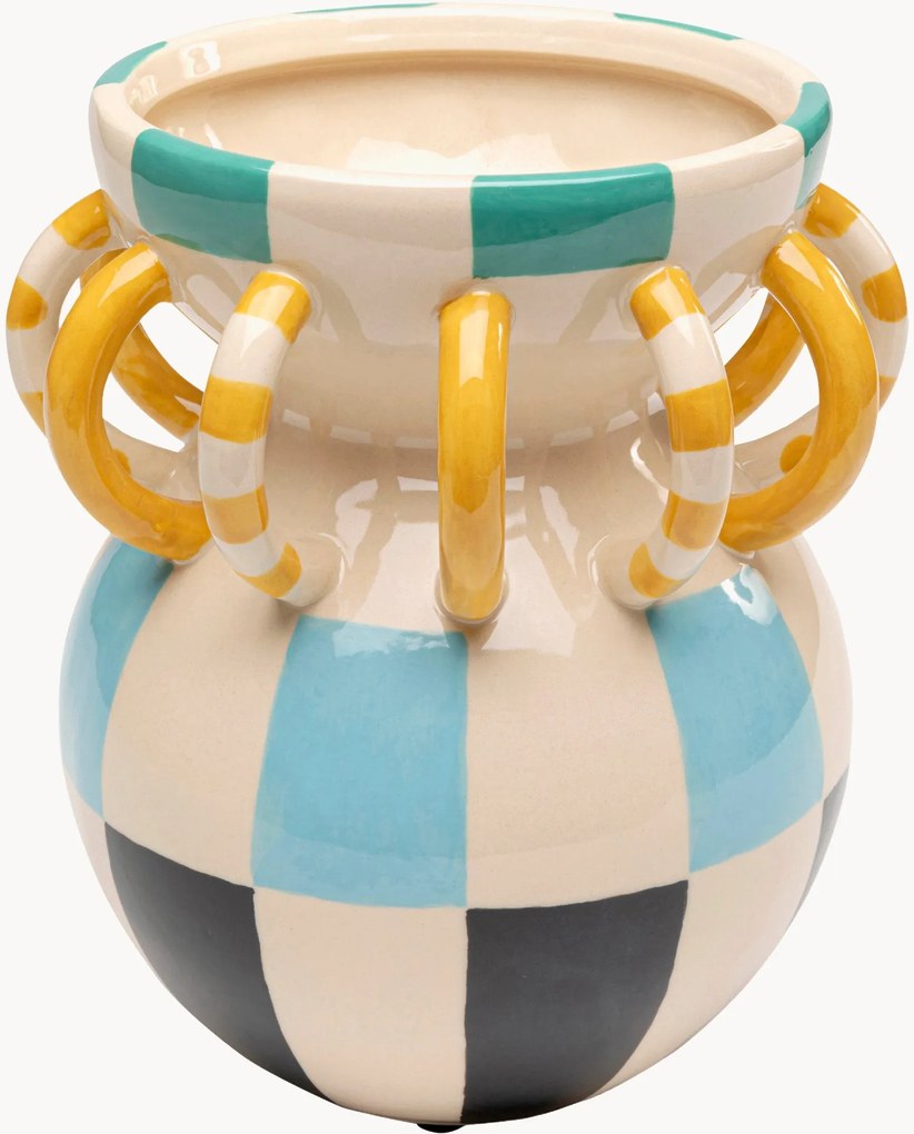 Handbeschilderde decoratieve vaas Harlequin, H 24 cm
