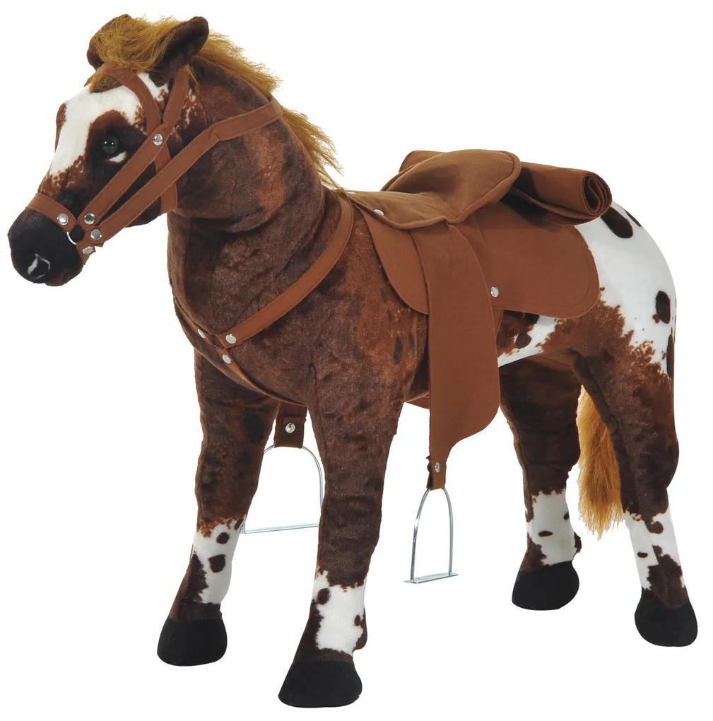 HOMdotCOM Schommelpaard pluche schommeldier paard liedjes speelgoed kinderen babyschommel