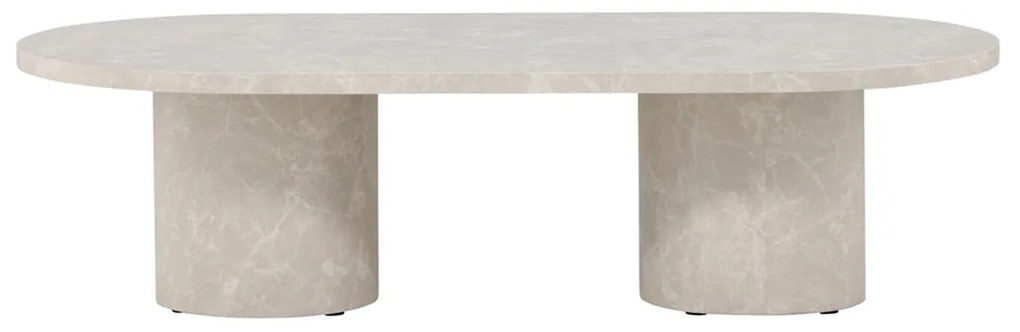 Hoge Beige Ovale Salontafel - 60 X 120cm.