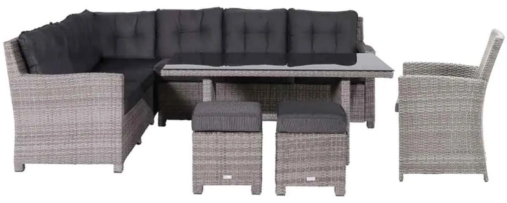 Garden Impressions Jaru lounge dining set 6-delig links - luxe kussens
