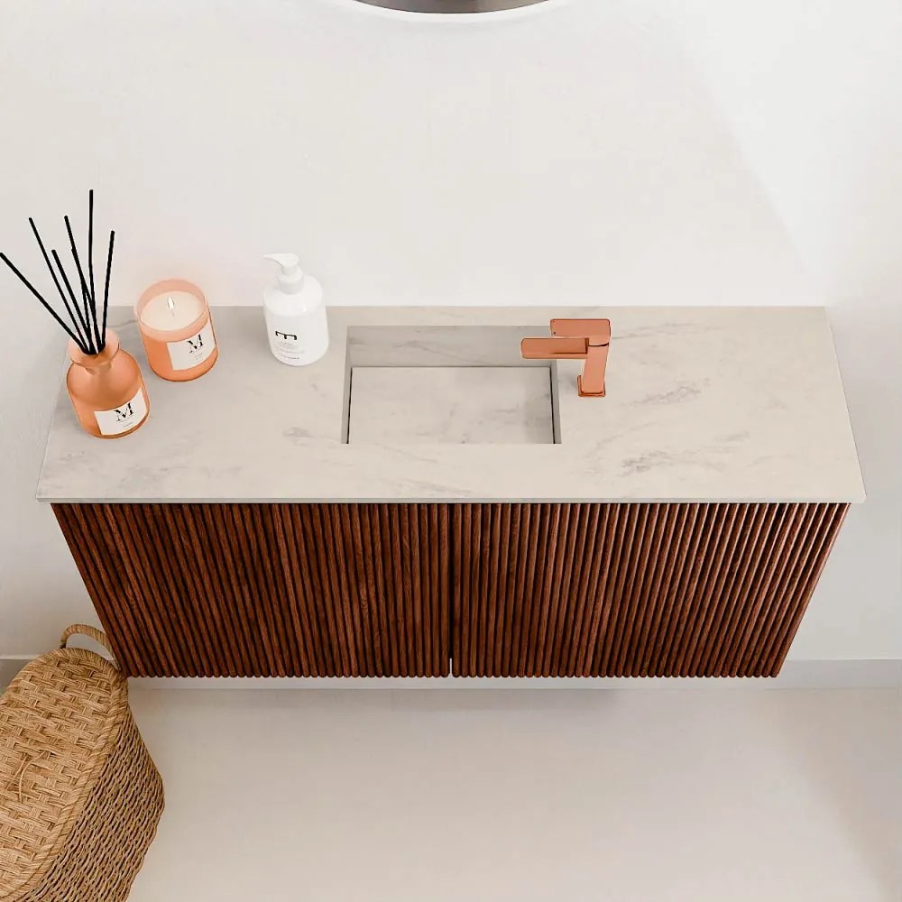 Mondiaz Joya DLux 80cm toiletmeubel ruby met wastafel faye midden 1 kraangat opalo