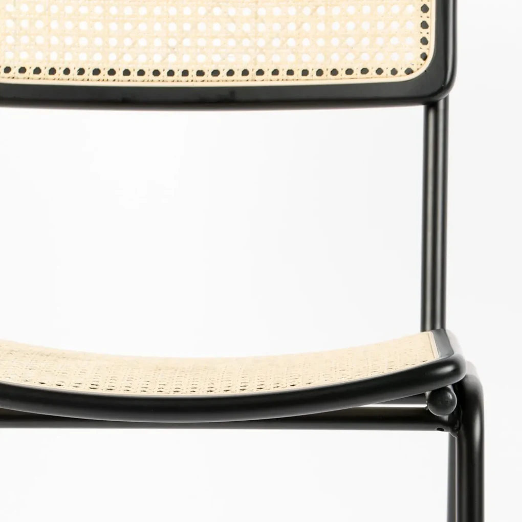 Zuiver Jort Retro Stoel Met Rotan Zwart